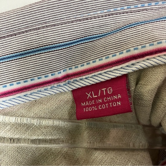 Tommy Bahama | Mens Gray Button Up Shirt Pink/Blue Stripe XL - Picture 5 of 6